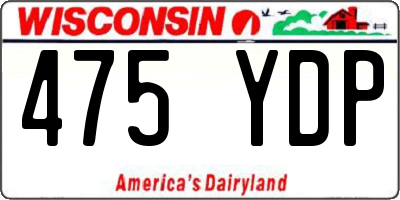 WI license plate 475YDP