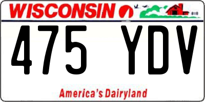 WI license plate 475YDV
