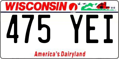 WI license plate 475YEI