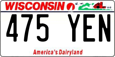 WI license plate 475YEN