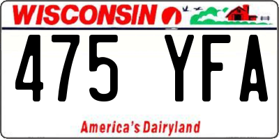 WI license plate 475YFA