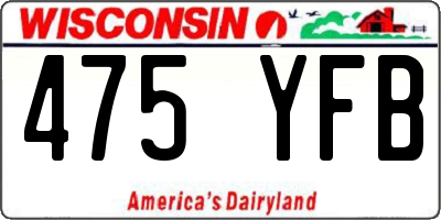 WI license plate 475YFB