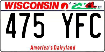WI license plate 475YFC