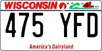 WI license plate 475YFD