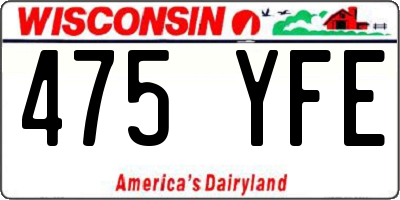 WI license plate 475YFE