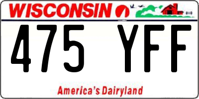 WI license plate 475YFF