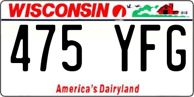 WI license plate 475YFG