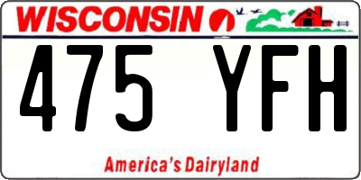 WI license plate 475YFH