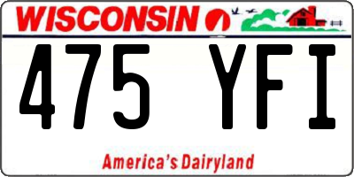 WI license plate 475YFI