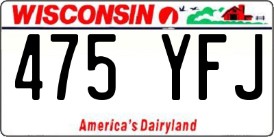 WI license plate 475YFJ