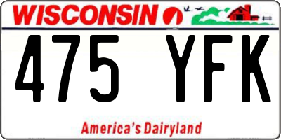WI license plate 475YFK