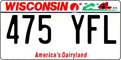 WI license plate 475YFL