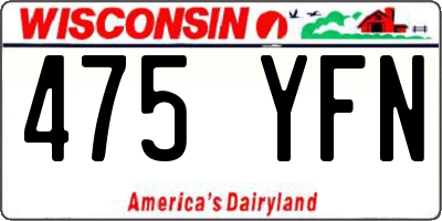 WI license plate 475YFN