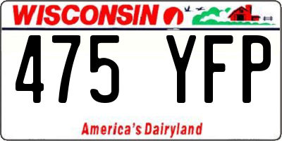 WI license plate 475YFP