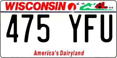 WI license plate 475YFU