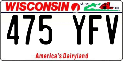 WI license plate 475YFV