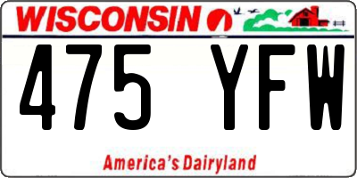 WI license plate 475YFW