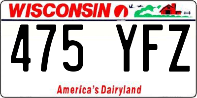 WI license plate 475YFZ