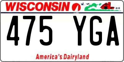 WI license plate 475YGA