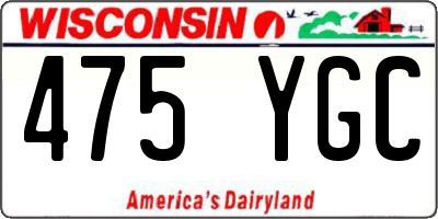 WI license plate 475YGC