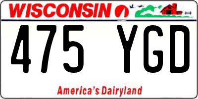 WI license plate 475YGD