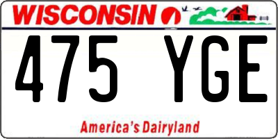 WI license plate 475YGE
