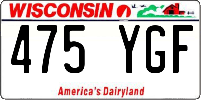 WI license plate 475YGF