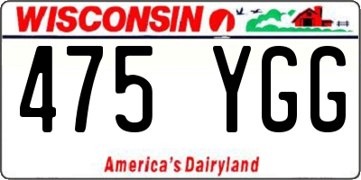 WI license plate 475YGG