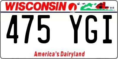 WI license plate 475YGI