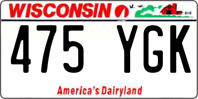 WI license plate 475YGK