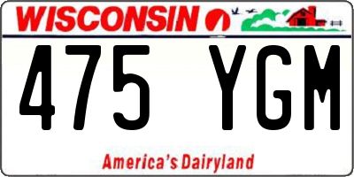 WI license plate 475YGM