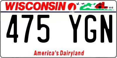 WI license plate 475YGN