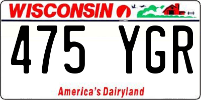 WI license plate 475YGR