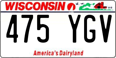 WI license plate 475YGV