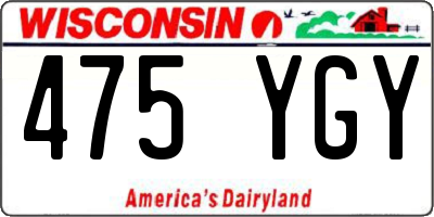 WI license plate 475YGY