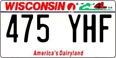 WI license plate 475YHF