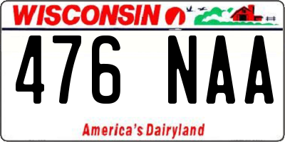 WI license plate 476NAA