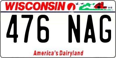 WI license plate 476NAG