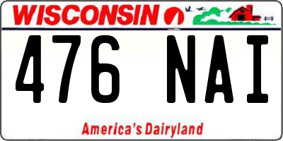 WI license plate 476NAI