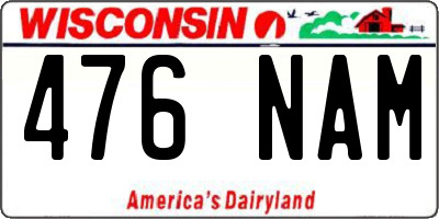 WI license plate 476NAM