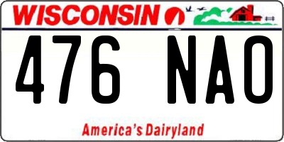 WI license plate 476NAO