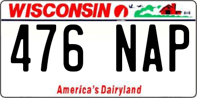 WI license plate 476NAP