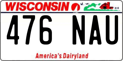 WI license plate 476NAU