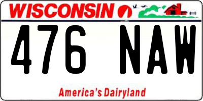 WI license plate 476NAW