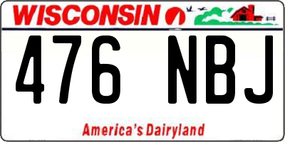 WI license plate 476NBJ