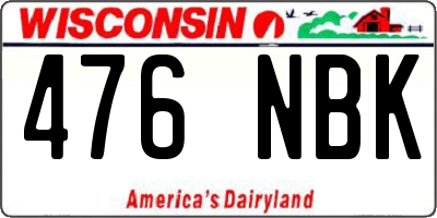 WI license plate 476NBK