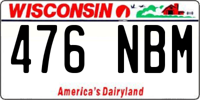 WI license plate 476NBM
