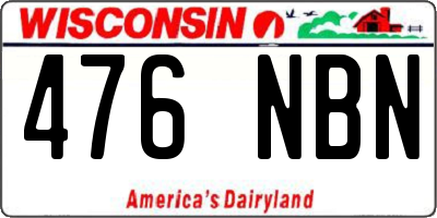 WI license plate 476NBN