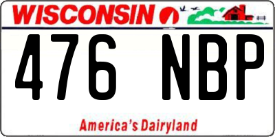 WI license plate 476NBP