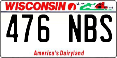 WI license plate 476NBS